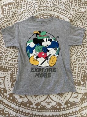 Disney Mickey Mouse 'Explore More' Gray Woman’s T-Shirt